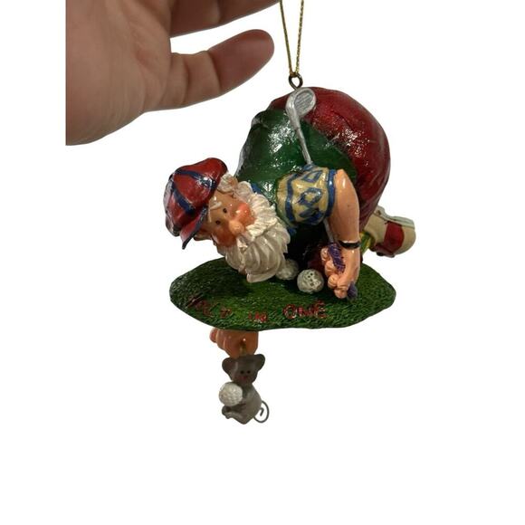 Kurt Adler Sports Santa Golf Christmas Ornament Hold In One Mouse Santa's World - Picture 2 of 6